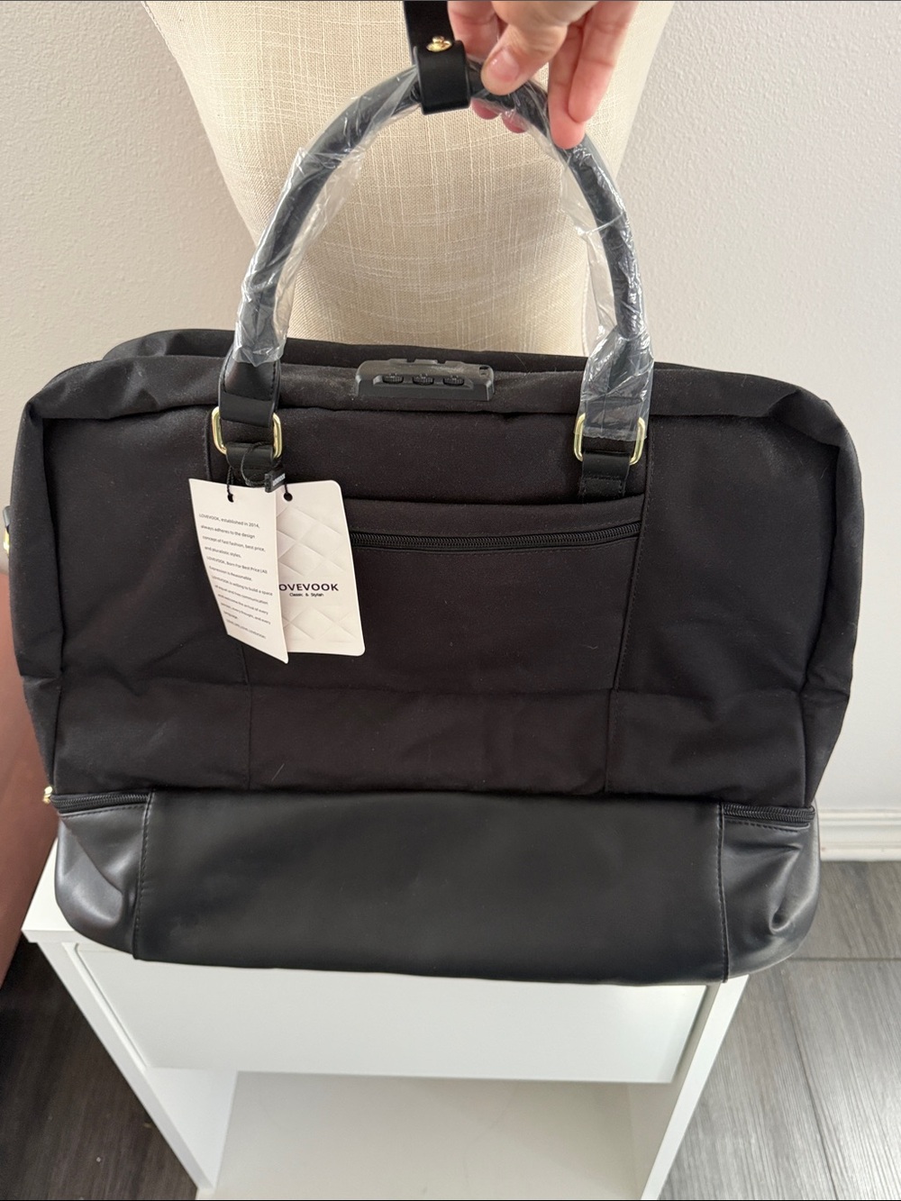 LOVEVOOK Black Laptop Briefcase with Dual Top Handles